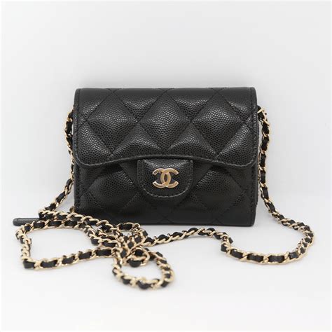 chanel micro flap wallet on chain|Chanel small wallet price.